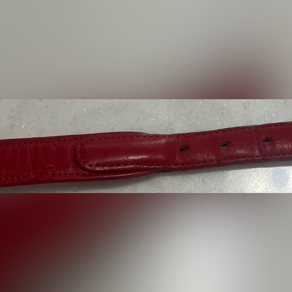 Coach  Red Glove Tanned Leather Belt Solid Brass Buckle 28" USA Made - Picture 4 of 6